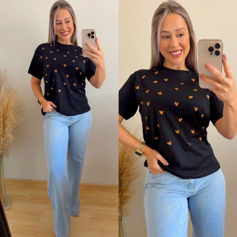 t shirt amor preta 144001