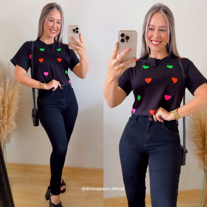 cropped coração preto 912001