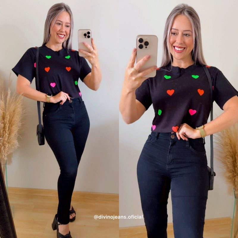 cropped coração preto 912001